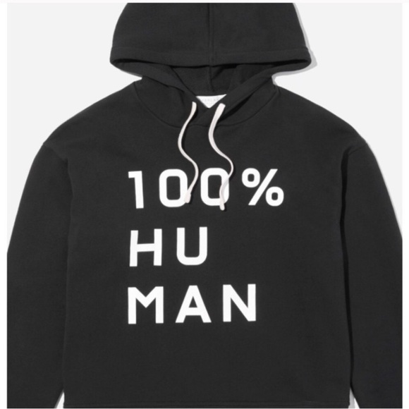 EVERLANE Black Hoodie with White Text 100% human - Picture 2 of 6